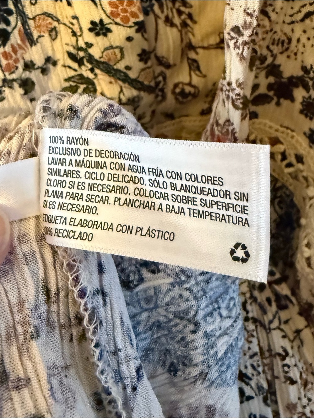 Knox Rose Cream Midi Dress with Blue and Pink Floral Print - Picture 5 of 5